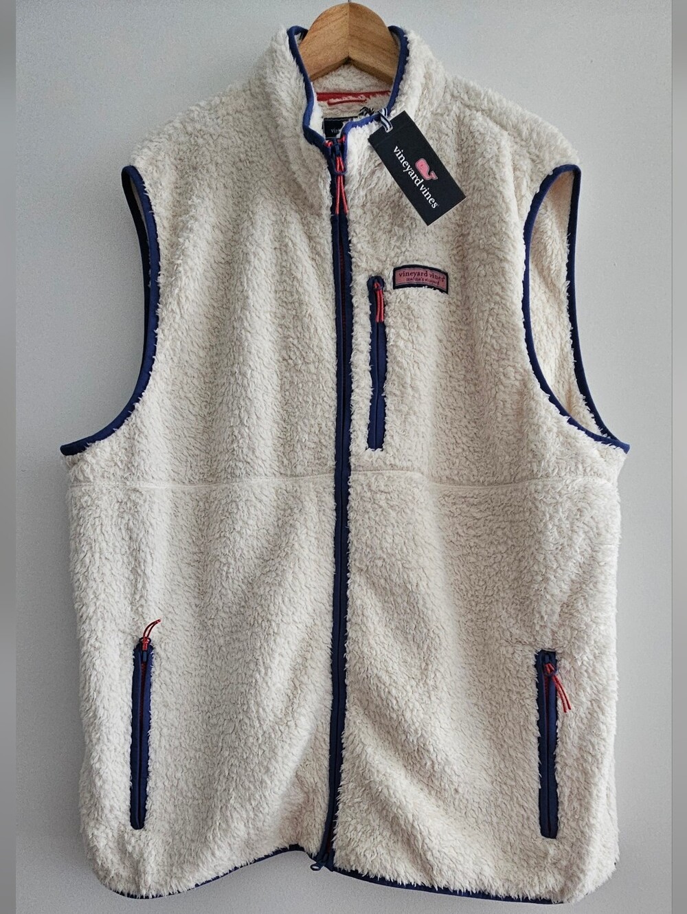 Vineyard Vines Men's Sherpa Vest In Stone Size XXL NWT